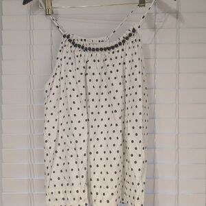 FARM Rio Black and White Polka Dot Tank Top